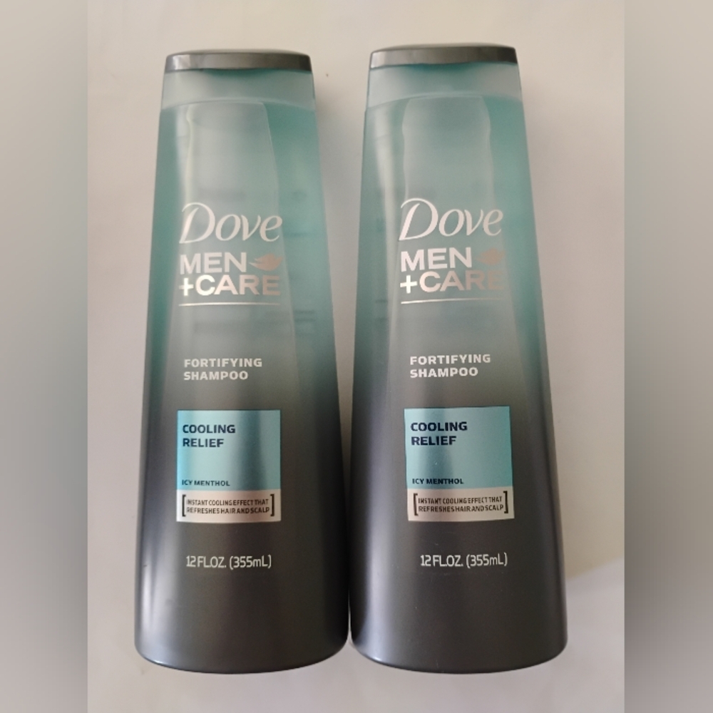 2 Dove Men Fortifying Shampoo Cooling Relief Icy Menthol 12 oz